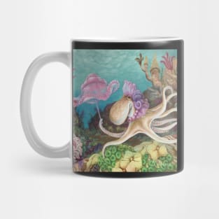 An Octopus and Her Parasol Mug